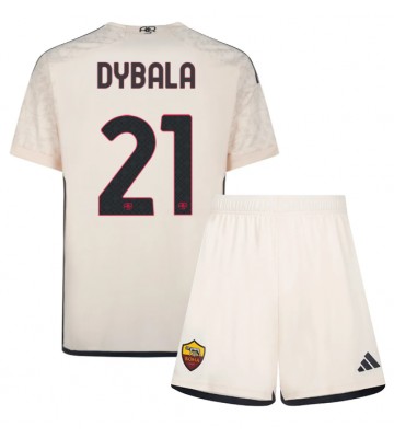 AS Roma Paulo Dybala #21 Bortaställ Barn 2023-24 Kortärmad (+ Korta byxor)